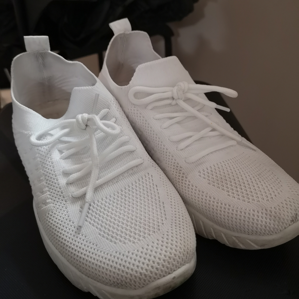 White Knit Sneakers